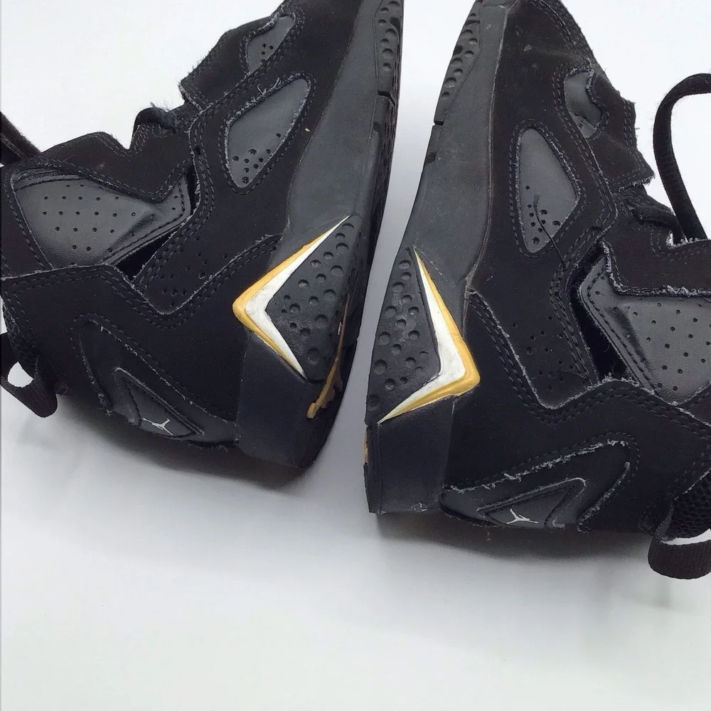 Nike Air Jordan True Flight Black White Gold Youth Basketball Shoes Size 12C